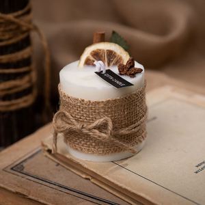 Limpiador de aire cilíndrico respetuoso con el medio ambiente, vela de cera de vidrio sin humo, velas perfumadas con Pilar de flores románticas - Product Image 2