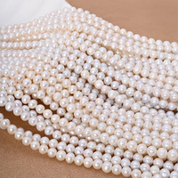 Perles rondes naturelles d'eau douce en vrac de 6-7 mm, qualité AAA, perles sphériques blanches véritables pour la fabrication de bijoux
