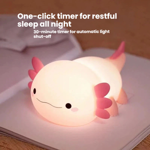 Mini Lámpara Nocturna de Silicona con Forma de Salamandra Rosa, Recargable Tipo-C, LED Blanco Cálido, Control Táctil, Protección Ocular, Regulable, 2 Años de Garantía - Product Image 2