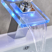 Robinet de lavabo LED à poignée unique, design moderne, montage monotrou, en laiton, pour salle de bain - Meilleures ventes