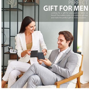 Custom Logo Bifold Slim PU Leather <b>Wallet</b> with RFID Blocking 11 Credit Card Slots 1 ID Window and Money Clip - Product Image 6