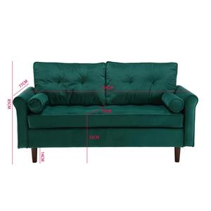 Sofá Chesterfield Tapizado en Terciopelo con Brazos Enrollados Clásicos, Dos Plazas, Patas de Madera Maciza, <span class=keywords><strong>Muebles</strong></span> Modernos de Lujo para Sala de Estar - Product Image 5