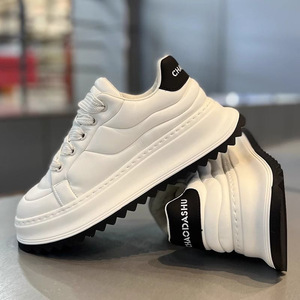 Scarpe da Uomo di Tendenza 2026 Nuove Scarpe Primaverili con Suola Spessa Rialzante Scarpe Bianche Versatili in Pelle Casual - Product Image 3