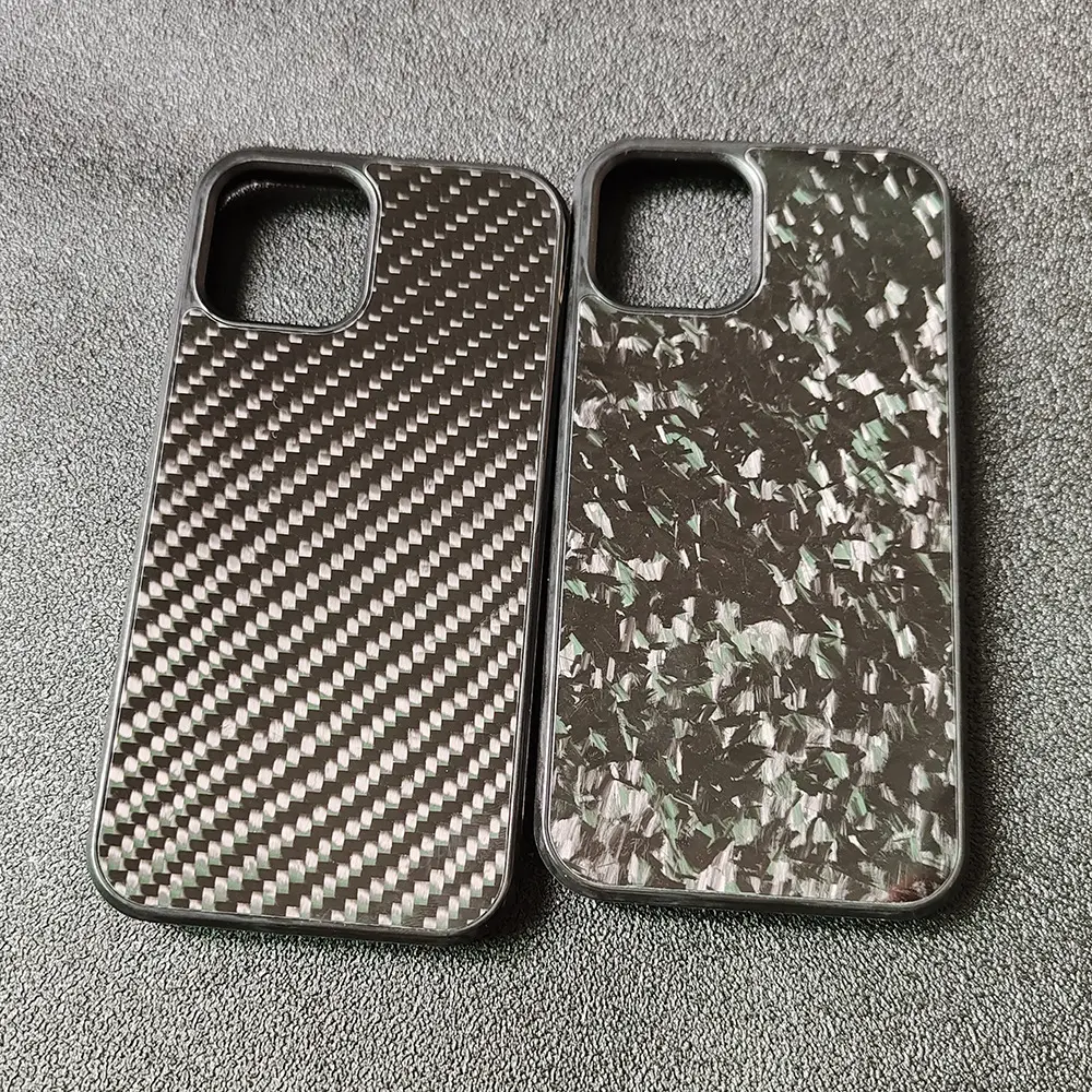 Custom phone cases Forged Carbon Bright Black Carbon Fiber Phone Case For iPhone14 PROMAX 13PRO 11