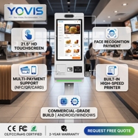 Kiosque de paiement en libre-service avec boîtier métallique intégré, terminal de commande à écran tactile, imprimante de caisse, scanner, restaurant