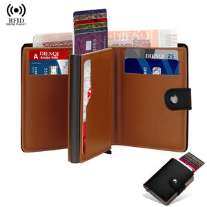 Rfid cüzdan para klip para çantaları <span class=keywords><strong>Pop</strong></span> <span class=keywords><strong>up</strong></span> Metal kasa Bifold kredi ile kart tutucu erkek kısa çanta çile akıllı cüzdan erkekler için - Product Image 1