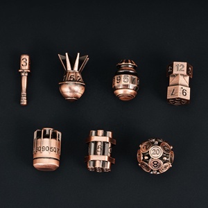 Ensemble de 7 dés polyédriques métalliques 4 couleurs <span class=keywords><strong>pour</strong></span> RPG, DND, bombes nucléaires, avec emballage personnalisé, cadeau classique - Product Image 3