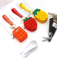 Porte-monnaie en silicone pour enfants, mini sac de rangement, porte-clés anti-stress à pression, vente en gros