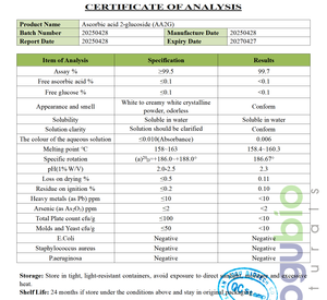 Aogubio Suministra Vitamina C Estable para Blanquear la Piel AA2G Ácido Ascórbico 2-glucósido Cas.no 129499-78-1 Glucósido de Ascorbil - Product Image 3