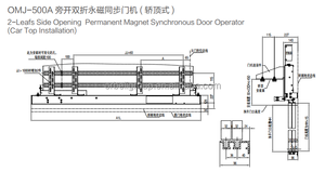 Operador de Puerta de Ascensor Moderno, Mecanismo Sincrónico Automático PM, Diseño de Apertura Lateral, Ouling HTK-OMJ-500A, Certificado ISO9001 - Product Image 3