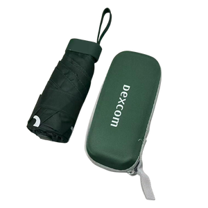 Mini parapluie manuel moderne en pongé avec logo, format compact de poche, léger, résistant aux UV, pour voyage, soleil et pluie - Product Image 6