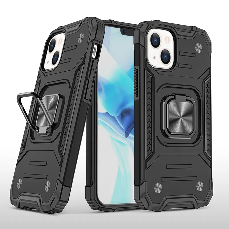 Mobile Phone Accesories Back Cover with Ring Holder Shockproof Armor Phone Case for Iphone 13 11 12 pro max X/XS