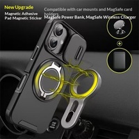 Magnetische schuifvenster TPU hoes voor 17/18 Pro Max/14 Plus/15 Pro Max, anti-val bescherming, draadloos opladen compatibel, unisex