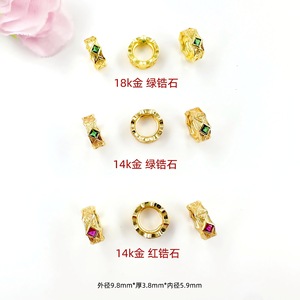 Gold Plated Zircon <b>Beads</b> Square Shape 9.8mm Outer Diameter DIY Jewelry Accessories For Bracelet Necklace Making - Product Image 4