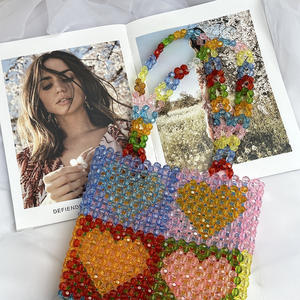 Модная сумка через плечо из акриловых бусин с четырьмя отверстиями, цветная, квадратная, с перфорацией, для шопинга, в стиле 2026 года - Product Image 3