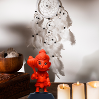 Idole de Hanuman peinte à la main, décorations spirituelles pour la maison, le temple, le bureau, le tableau de bord de la voiture et artisanat en résine