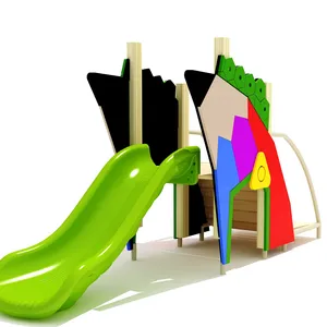 kids popular commercial outdoor playground structure HDPE/HPL outdoor play system with slide in park