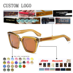 Custom Logo Full Rim Rectangle <b>Sunglasses</b> UV400 Protection Unisex Fashion Casual Acetate <b>Frame</b> Lens Color Customization - Product Image 1