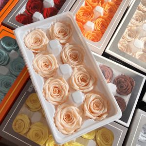 Décoration de la Saint-Valentin, vente en gros de têtes de roses de 5-6 cm, fleurs <span class=keywords><strong>éternelle</strong></span>s multicolores de qualité supérieure, fournisseur pour fleuristes - Product Image 2