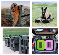 Cage à chien en aluminium personnalisée, pliable, portable, pour le transport, design gain de place, facile à transporter, plateau en plastique, OEM ODM, vente en gros