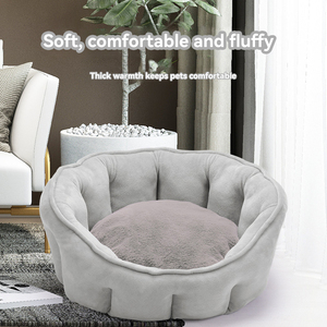 Offre Spéciale lit de luxe de grande taille pour chat, sol Long en peluche pour animaux de compagnie, coussin chauffant antidérapant en peluche, nid de chat - Product Image 2