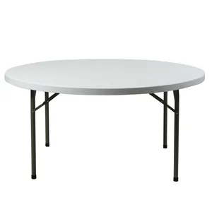 wholesale 8ft hotel commercial dining used pvc round folding tables banquet for sale