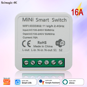 Mini Interruptor Inteligente WiFi de 16A, Compatible con Tuya, Relé de 1 Canal para Automatización del Hogar, Control por Voz con <span class=keywords><strong>Alexa</strong></span> y el <span class=keywords><strong>Asistente</strong></span> de Google - Product Image 5