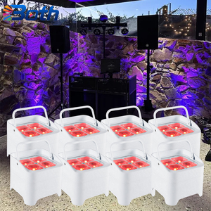 ไฟพาร์ LED ไร้สายกันน้ำ IP65 แบตเตอรี่ในตัว 4x18W RGBWA UV สำหรับงานกลางแจ้ง ดีเจ - Product Image 1