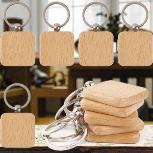 Porte-clés en bois de hêtre personnalisés de haute qualité, petits cadeaux créatifs, fournitures artisanales pour la gravure laser et l'impression DIY - Product Image 4