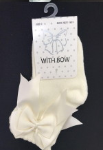 Chaussettes pour bébés filles nouveau-nées en coton uni de différentes tailles, hauteur genou, colorées, avec nœud en dentelle - Product Image 4