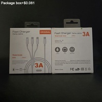 Logotipo personalizable Ramas 3 Multi cabeza de carga rápida 8 pines Micro USB tipo C 3 en 1 Cables