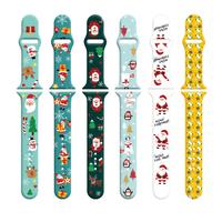 Huamj Groothandel Amazon Populaire Print Horloge Band Voor Iwatch Ultra 8/7/6/5/4/3/2/1/Se Kerst Siliconen Apple Horloge Band