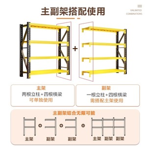 Multilayer Steel Storage <b>Rack</b> 3 Layer Adjustable Black And Yellow Color Scheme For Warehouse Home Balcony Use - Product Image 3