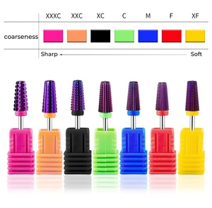 Fraise à ongles 5-en-1 en carbure de tungstène plaqué couleur 3/32 pour le nettoyage des cuticules et le polissage des ongles en acrylique et gel pour salon de manucure - Product Image 2
