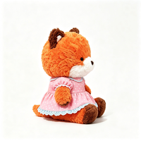 Peluche renard mignon avec robe en dentelle à pois, jouet en peluche doux et moelleux, peluche renard kawaii, cadeau pour enfants, jouet en peluche renard