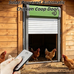 Porta Automatica per Pollaio ad Energia Solare con Sensore di Luce e Telecomando, Porta a Serranda per Allevamenti Avicoli e Forniture per Animali Domestici - Product Image 1