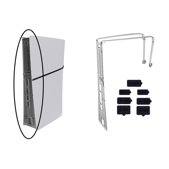 Anti-Dust Cover Net for PlayStation 5 Slim Dust-proof Protective Cover Set Console Plug Dust-Proof Kit for PS5 Slim Game Console