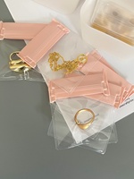 Sac en plastique zippé personnalisé rose pour petits bijoux, sac zippé mat mignon pour boucles d'oreilles, sac en PVC réutilisable avec logo, mini pochette