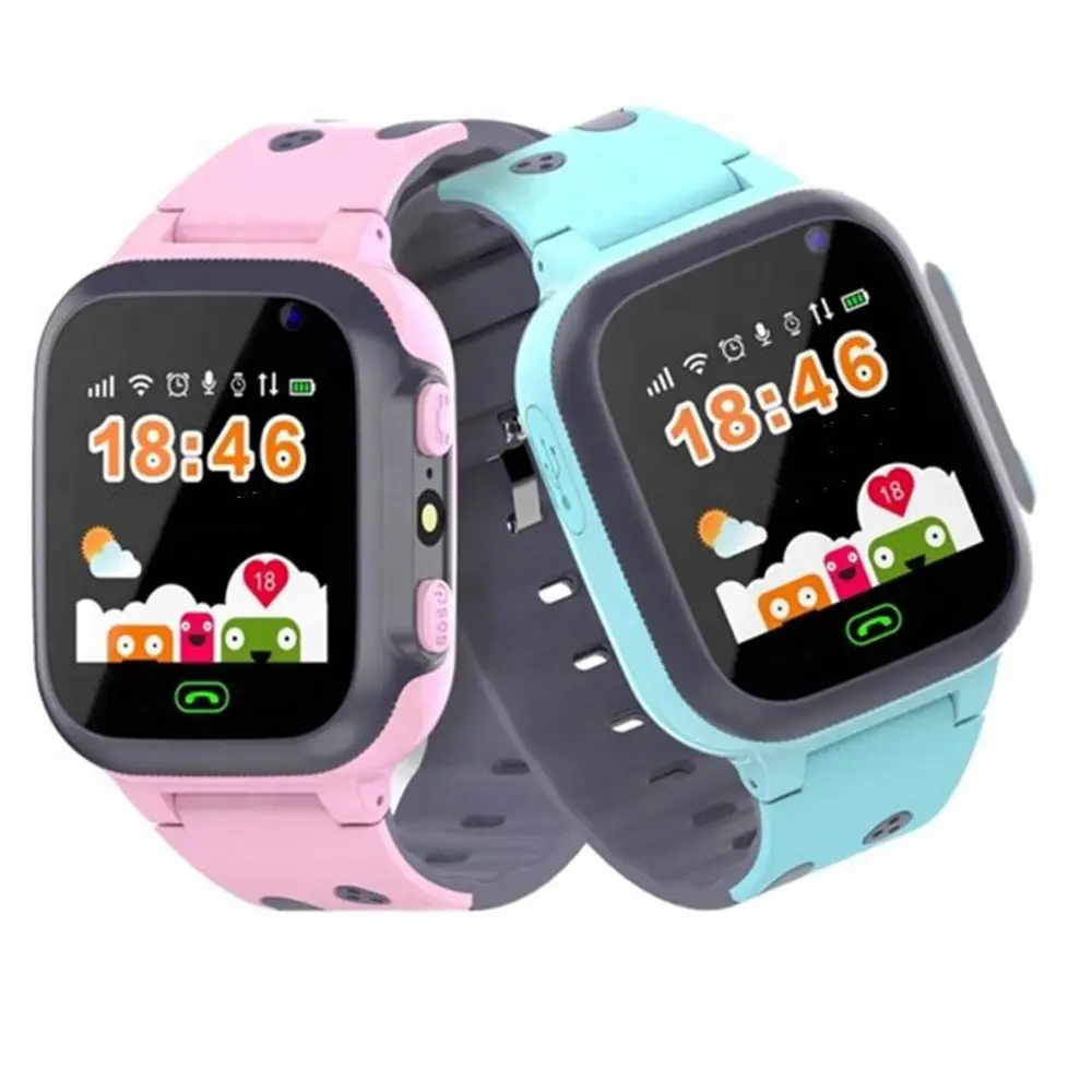 LBS Location Camera SOS Video 2G Sim Card Children Kids Smart Watch for Boys Girls Waterproof Cartoon Alarm Clock child watch