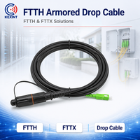 Cable de Fibra Óptica Blindado KEXINT FTTH SC/APC 5.0 Negro Corning, Cable de Conexión Impermeable, Cable de Fibra Óptica FTTH