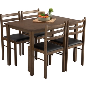 Elegant Cocoa Colour WALD Dining Set 1+4 Modern 5-Piece Dining <b>Table</b> with Upholstered Chairs for Contemporary Home Dining Room - Product Image 1