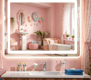 <b>LED</b> Bathroom Mirror Illuminated Wall <b>Vanity</b> Mirror Frameless Rectangular Smart Touch Mirror for Modern Washroom - Product Image 5