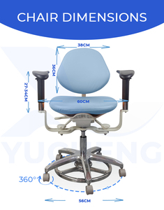 Sgabello Ergonomico per Microscopio Dentale, Sedia da Dentista con Doppio Bracciolo per Utenti di Microscopi in Odontoiatria, Studi Dentistici e Ospedali - Product Image 2