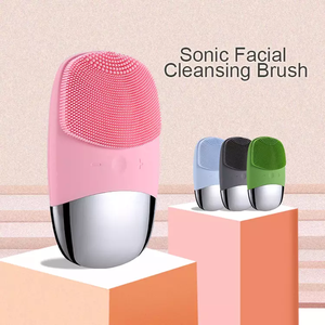 Brosse nettoyante faciale sonique en silicone rechargeable par USB, étanche, électrique, pour le visage et le corps, pour un nettoyage en profondeur des pores - Product Image 2