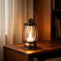 Mini Vintage Plastik-LED-Laterne Flackernde Flammenlose Kerze Batteriebetrieben Retro Rote Hängelaterne für Zuhause und Partys