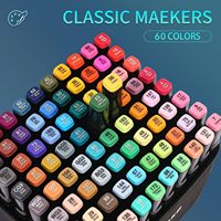 Ensemble de marqueurs à alcool d'art 60 80 couleurs à base d'alcool à double pointe large et pointe de pinceau pour livres de coloriage pour adultes dessin croquis