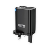 Chargeur mural USB C 65W avec prise britannique 3 broches, charge rapide USB Type C PD 65W, adaptateur de voyage rapide USB-C pour téléphone portable