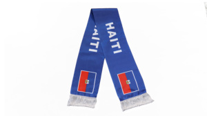 Écharpe Drapeau d'Haïti en Gros, Produits Personnalisés pour Supporters de Football, Écharpe Drapeau National, Écharpes à Pompons, Châle - Product Image 2
