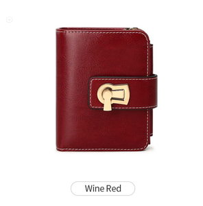 New Design <b>RFID</b> <b>Blocking</b> Card Holder Case Trifold Coin Pocket Purse Women Leather Short <b>Wallet</b> With Zipper - Product Image 6