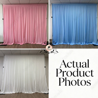 ANNIELU Vente en gros directe usine Rideau de fond blanc en Spandex 2 voies 10x10 FT, draperies pré-cousues pour mariages, scènes et événements